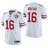 Nike 49ers 16 Joe Montana White 75th Anniversary Vapor Untouchable Limited Jersey Dzhi,baseball caps,new era cap wholesale,wholesale hats